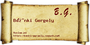 Bánki Gergely névjegykártya