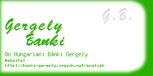 gergely banki business card